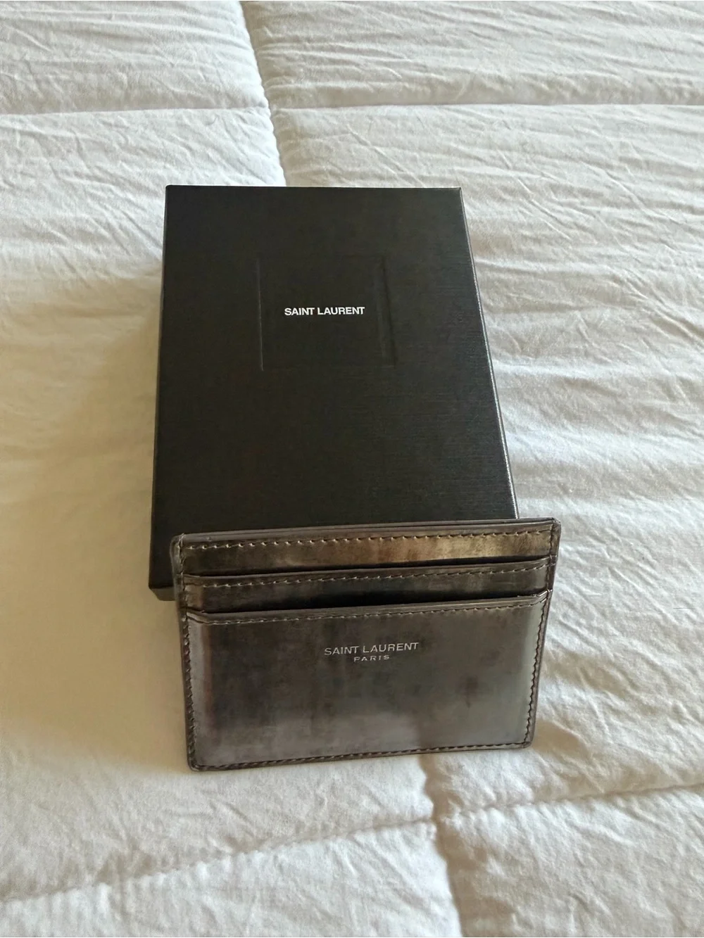 Saint Laurent Metallic Black Card Case